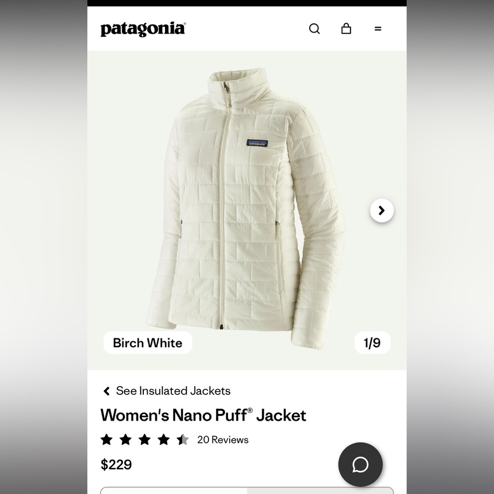 Patagonia Women's Nano Puff Jacket - Cream